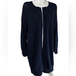 James Perse Cardigan Sweater Womens 4 XL Navy Knit Cotton Open Front